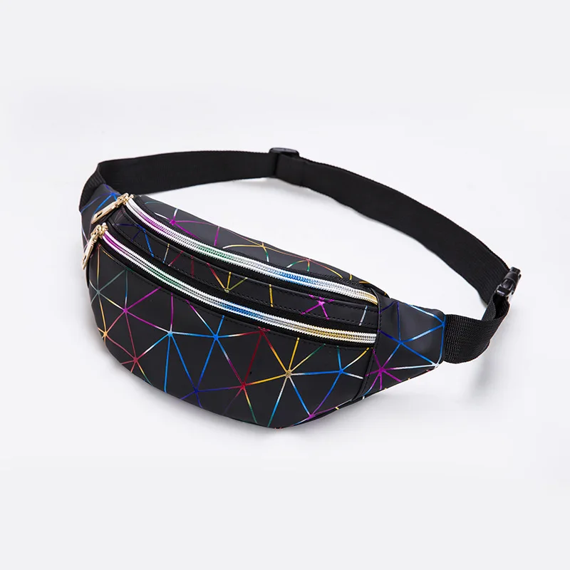 

Fashion Holographic Women Bum Bag 100% waterproof Girls Running Waist Pack, As pic