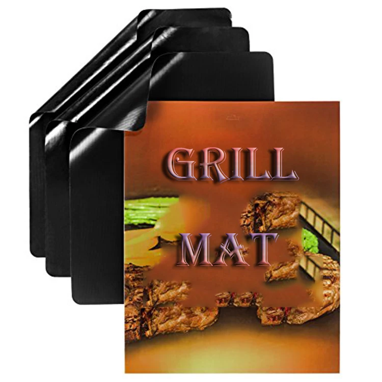 

33*40 cm washable outdoor bbq 0.2 mm thickness non-stick healthy PTFE barbecue oven grill mat