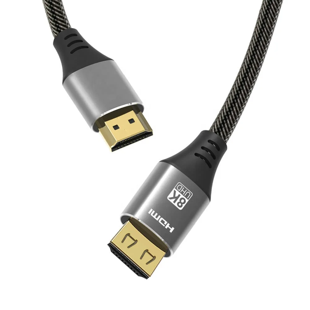 

Free sample Locking 8K HDMI 2.1 cable with best price, wholesales 6ft ultra HD 2.1 cord 8k60 4k120 48Gbps braided cable, Balck