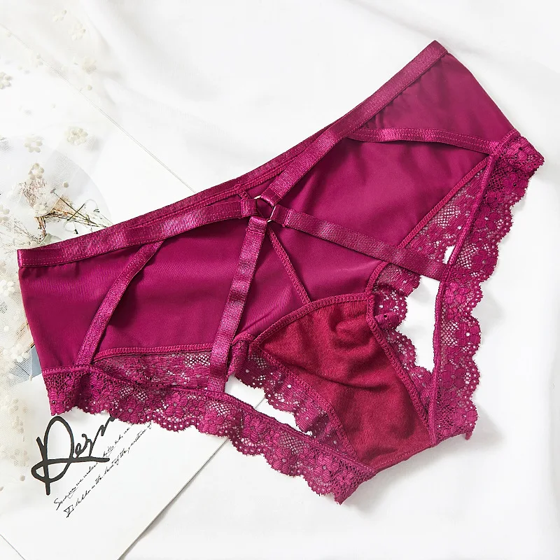 

Ladies Sexy Ice Silk Underwear Women Seamless Lace Panties ice silk panties