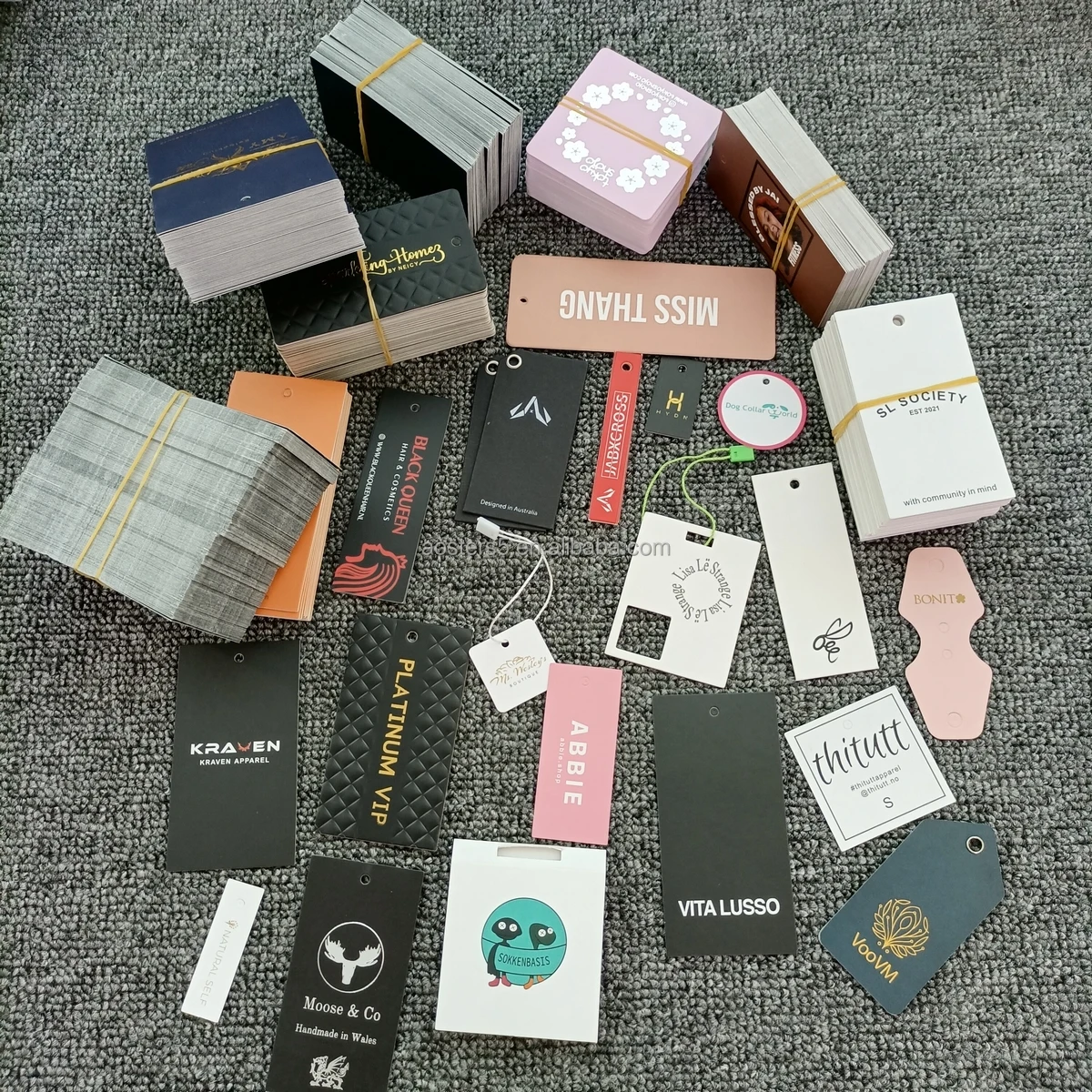 

Custom Double Printing Name and Logo Garment Custom Thick Hang Tags for Women Clothes for Baby Clothes, Cmyk color