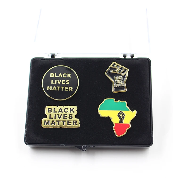 

Amazon Hot Sell Custom Soft Enamel Lapel Pin Heat Blm Pin Transfers Wristband Black Lives Matter, Customized color