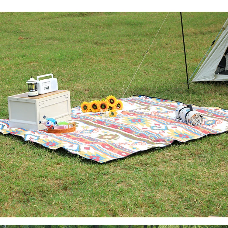 YOUQI Custom  Logo Oxford PVC Foldable Waterproof Outdoor Picnic mat ground sheet Recycled Woven Waterproof Picnic mat Blanket