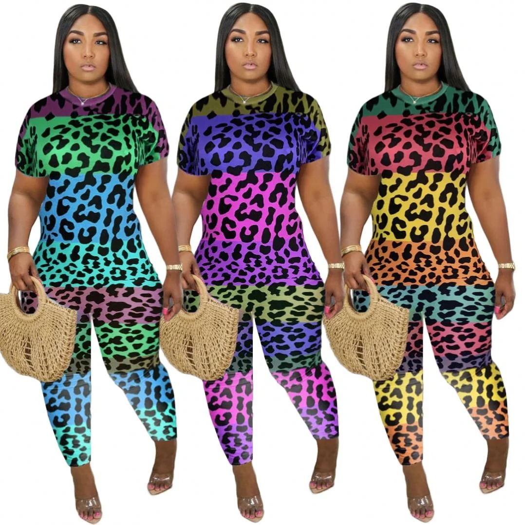 

Mls8072 Women Sexy Jumpsuits Multicolor Casual Tie Up Printed Leopard One Piece