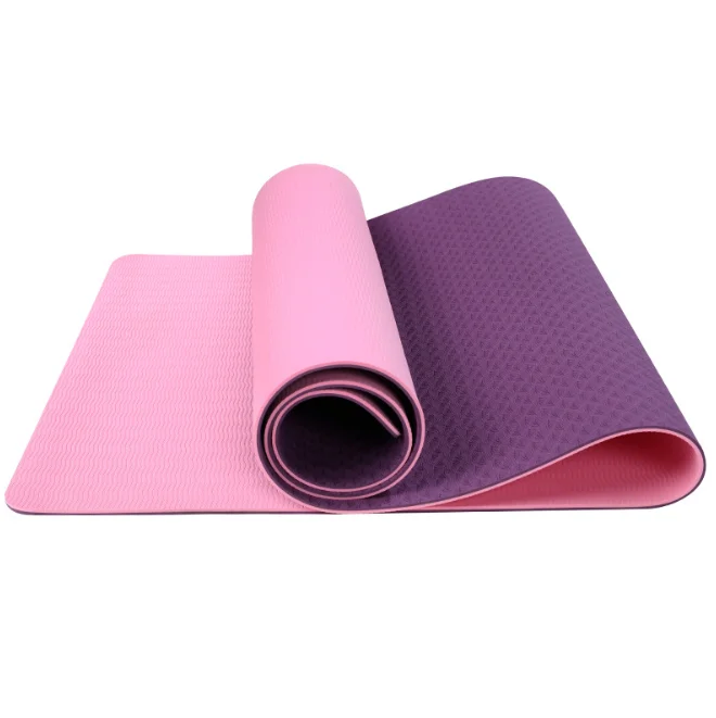 

TPE 6MM Thick 183*61 CM Yoga Mat Double color Exercise Fitness Gym Mat Lose Weight Pilates Pad Non Slip For Home Or Travel, Customized