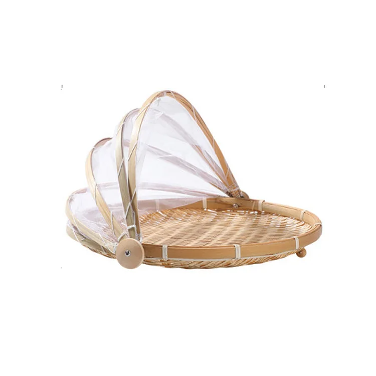 

Gold Suppliers High Quality bamboo fruit basket with net cover