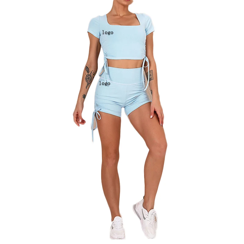 

custom logo Wholesale Women Solid Color Blank Gym Apparel Fitness Wear women Yoga Set Manufacturer