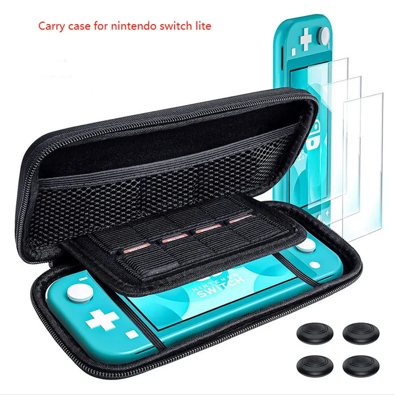 
Aolion Carrying Case for Nintendo Switch Lite 8 in 1 Clear Protective Case Cover and Glass Screen Protector Accessories Kits 