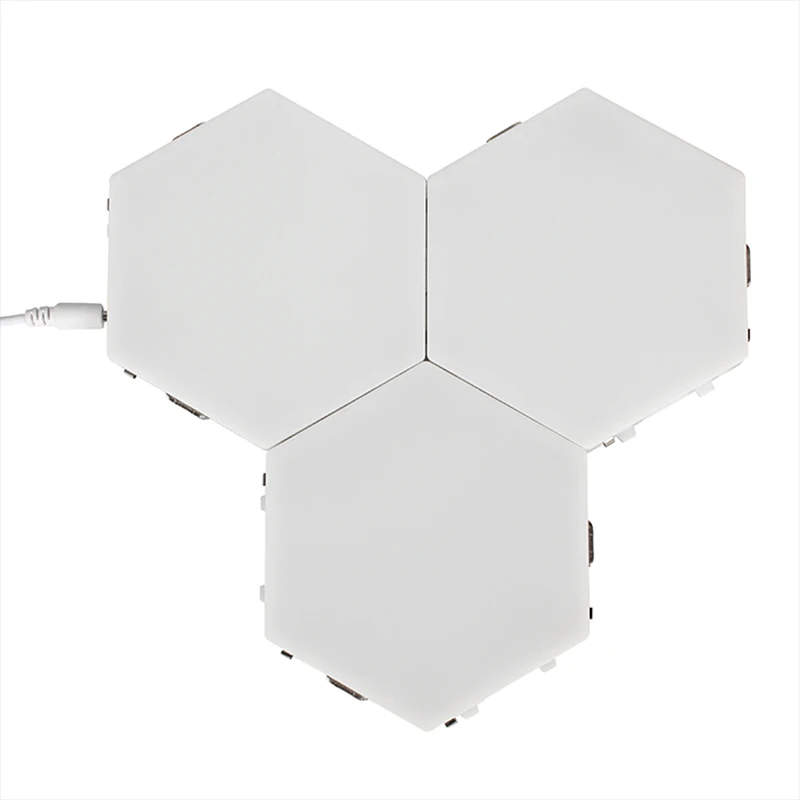 10pcs/Box White Hexagonal Honeycomb Creative DIY Splicing Modeling LED  Modular Wall Mounted Magnetic Hand Touch Turn Off Lights
