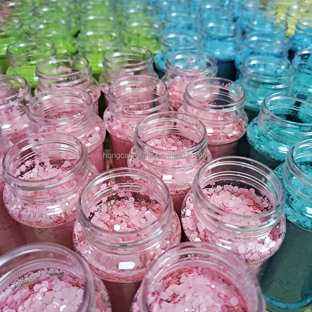 Wholesale Glitter Mix Size Macaroon Chunky Glitter for Epoxy Resin Crafts Tumbler Christmas 2oz Shaker Packaging