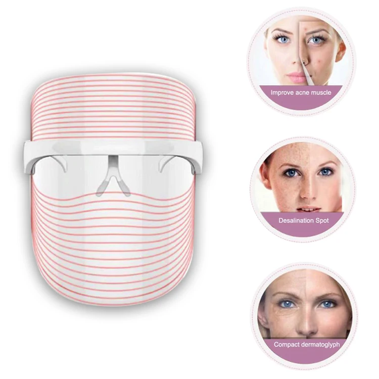 

new design pdt photon rechargeable led facial skin beauty therapy lady facial skin care 3 color equipment