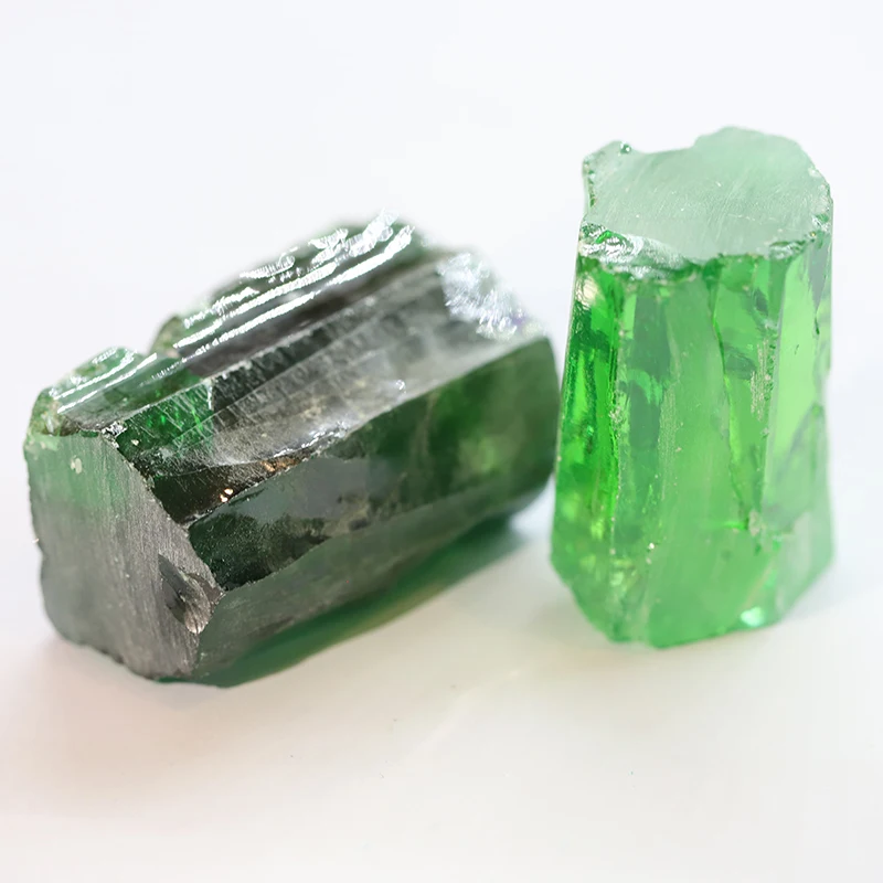

Emerald green color grade 5A cubic zirconia for raw material cz rough