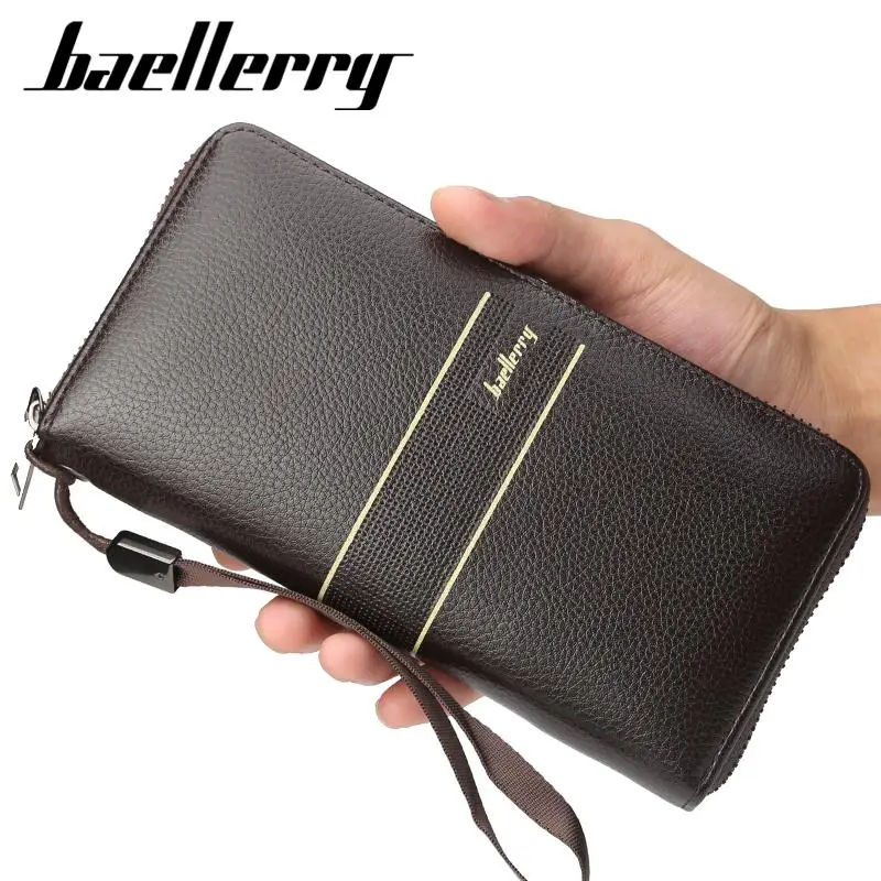 

Top quality baellerry 2021 men wallets leather long wallet for men, Black, light coffee, dark coffee