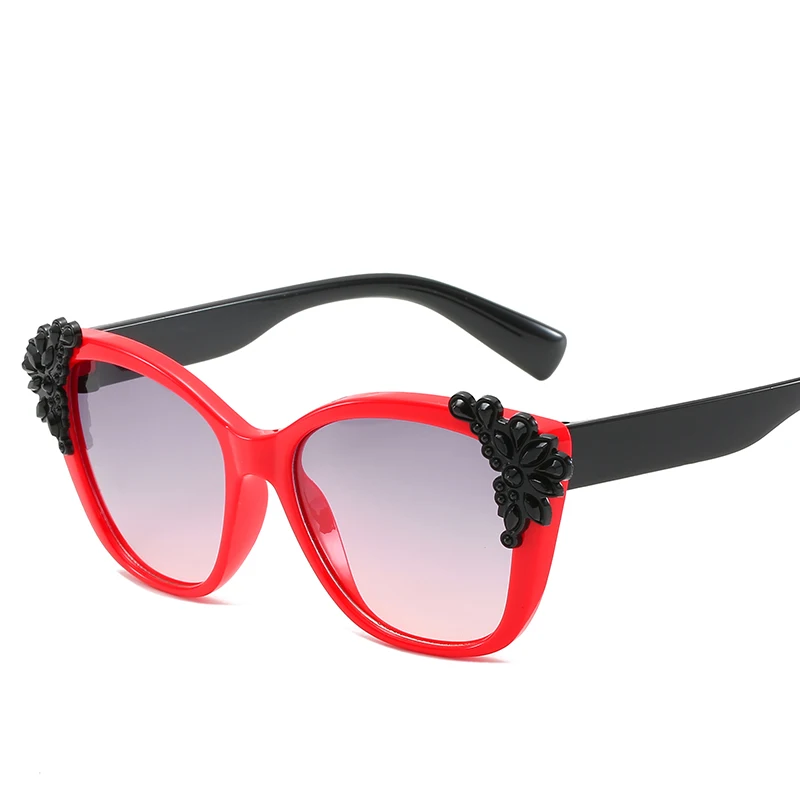 

RENNES [RTS] wholesale promotional gifts the novelty cat's-eye glasses with Flower Decoration UV protection fashion kids, Choose