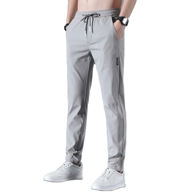 

Ice silk pants men loose breathable straight casual pants spring/summer thin ice silk pants, Customizable