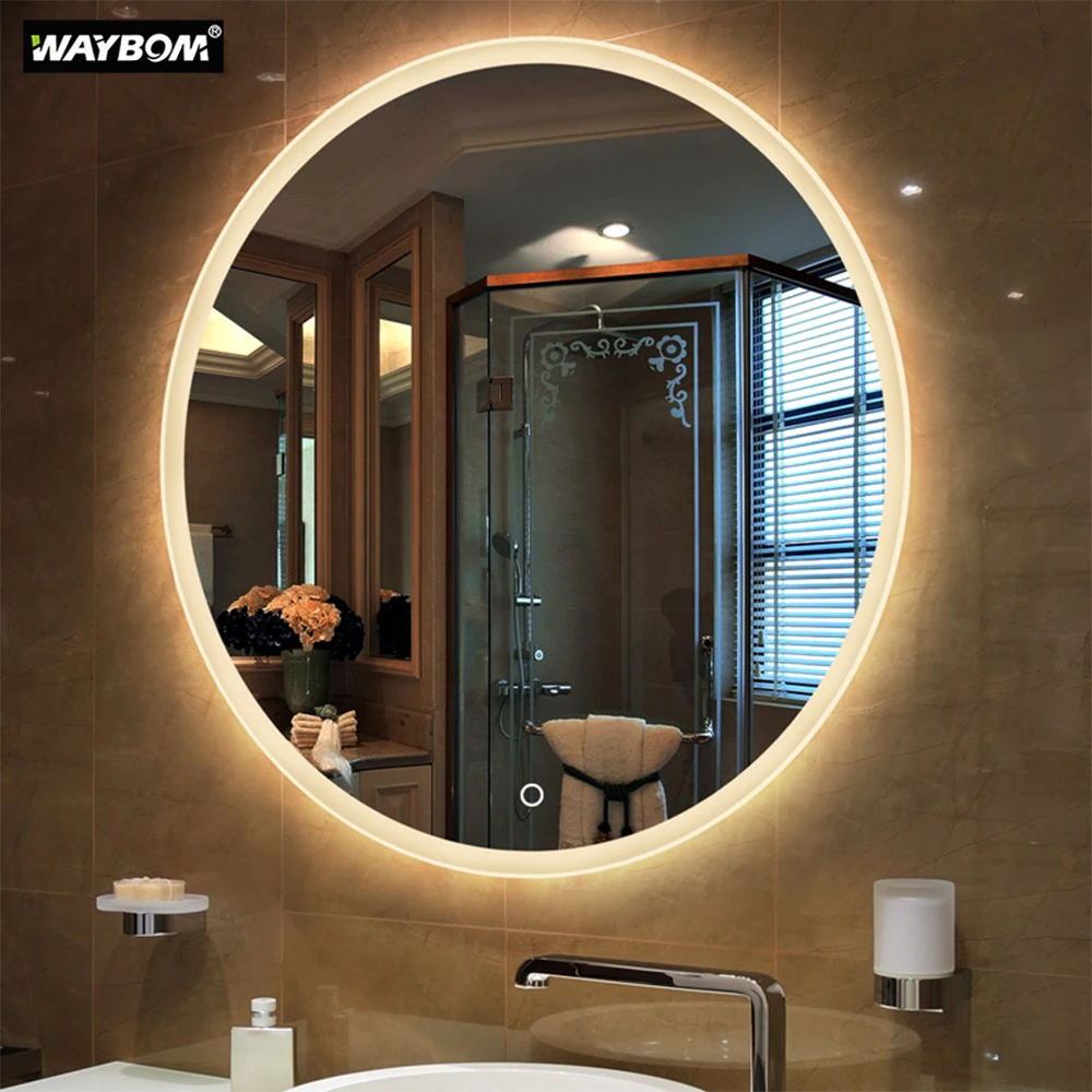 Modern Touch Screen Bathroom Beauty Dressing Table With Furniture Shaving Led Backlit Mirror