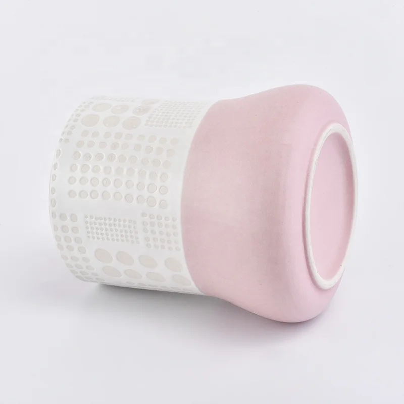 Vintage pink glazed customized candle votive holder church ceramic jar party decoration suppliers