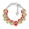Christmas Emoji Jewellery Cute Emoji Charm Bracelet Adjustable Snake Chain Enamel Expression Faces Beads Bracelet