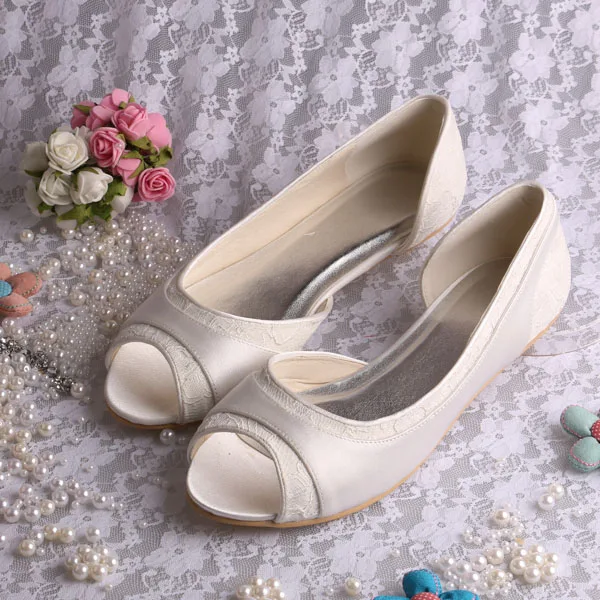 

New Women Summer Flat Shoes Bride Ivory White