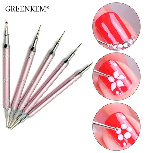 

GREENKEM UV Gel Drawing Painting Liner Nail Art Dotting Painting Pen Manicure Nail Glitter Tools Dotting Pen Nail Dotting Pen, Picture