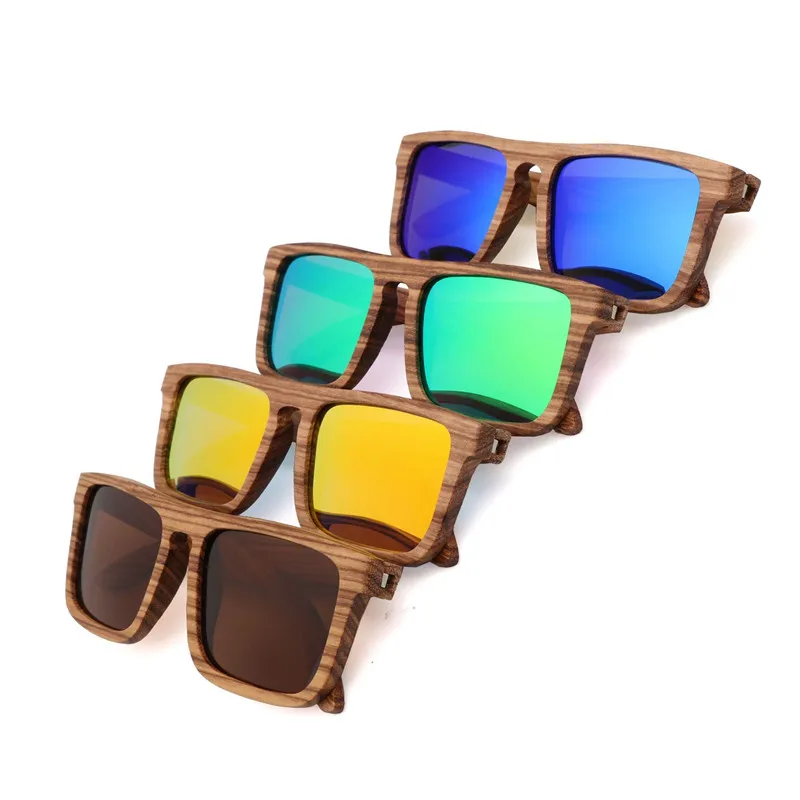

Wholesale Top Quality Good Price Handmade Zebra Wood Polarized Cycling Sunglasses Big Frame Sun Sunglasses