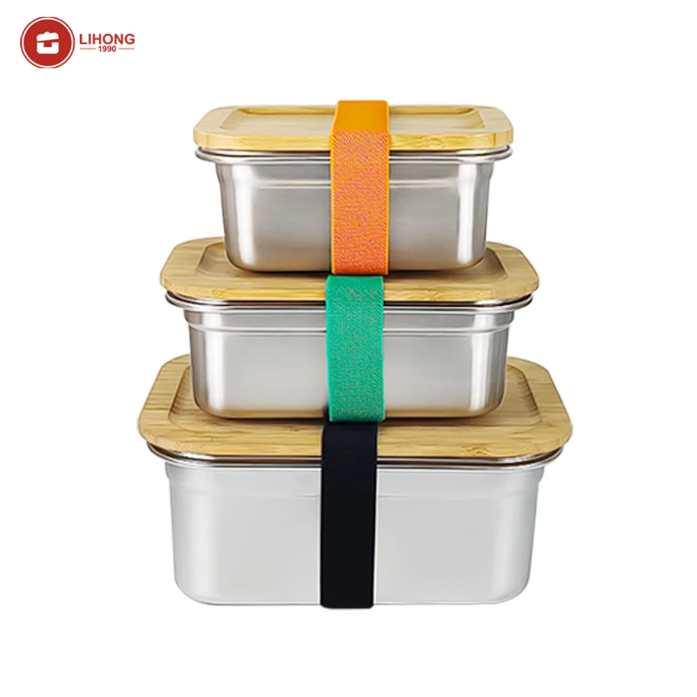 

Factory 2022 air-tight bento lunch box ss304 snack containers square food storage container with lids stainless steel lunch box