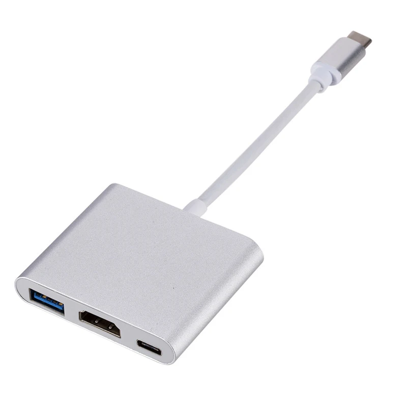 

3 in 1 Type C To H dmi+Usb3.0+type c Cable Adapter hub 4K HD PD Charge Hub for Apple For iMac Apple MacBook