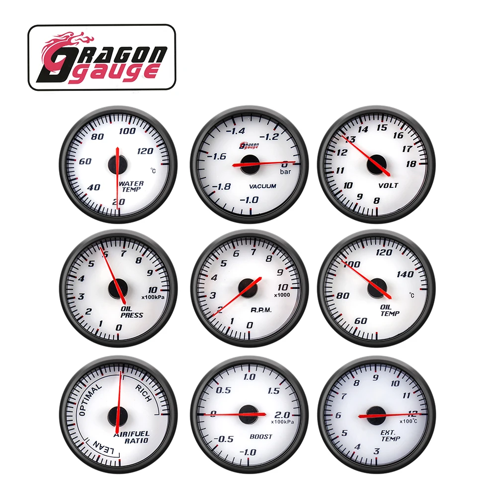 Dragon Gauge 60mm Universal Digital Auto Turbo Boost Gauge Kpa Pointer
