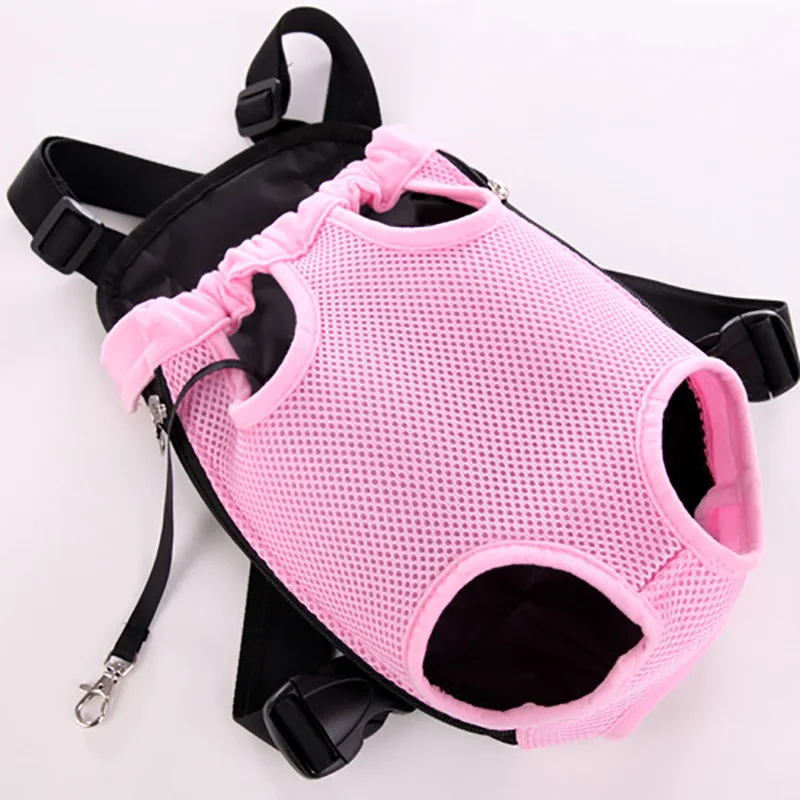 

Front Chest Elastic Collar Pet Sling Carrier, Neoprene Legs Out Air Mesh Pet Carrier Backpack For Small Dogs Cats Puppies, Black, purple, red, blue, pink, rainbow, stripe, camo