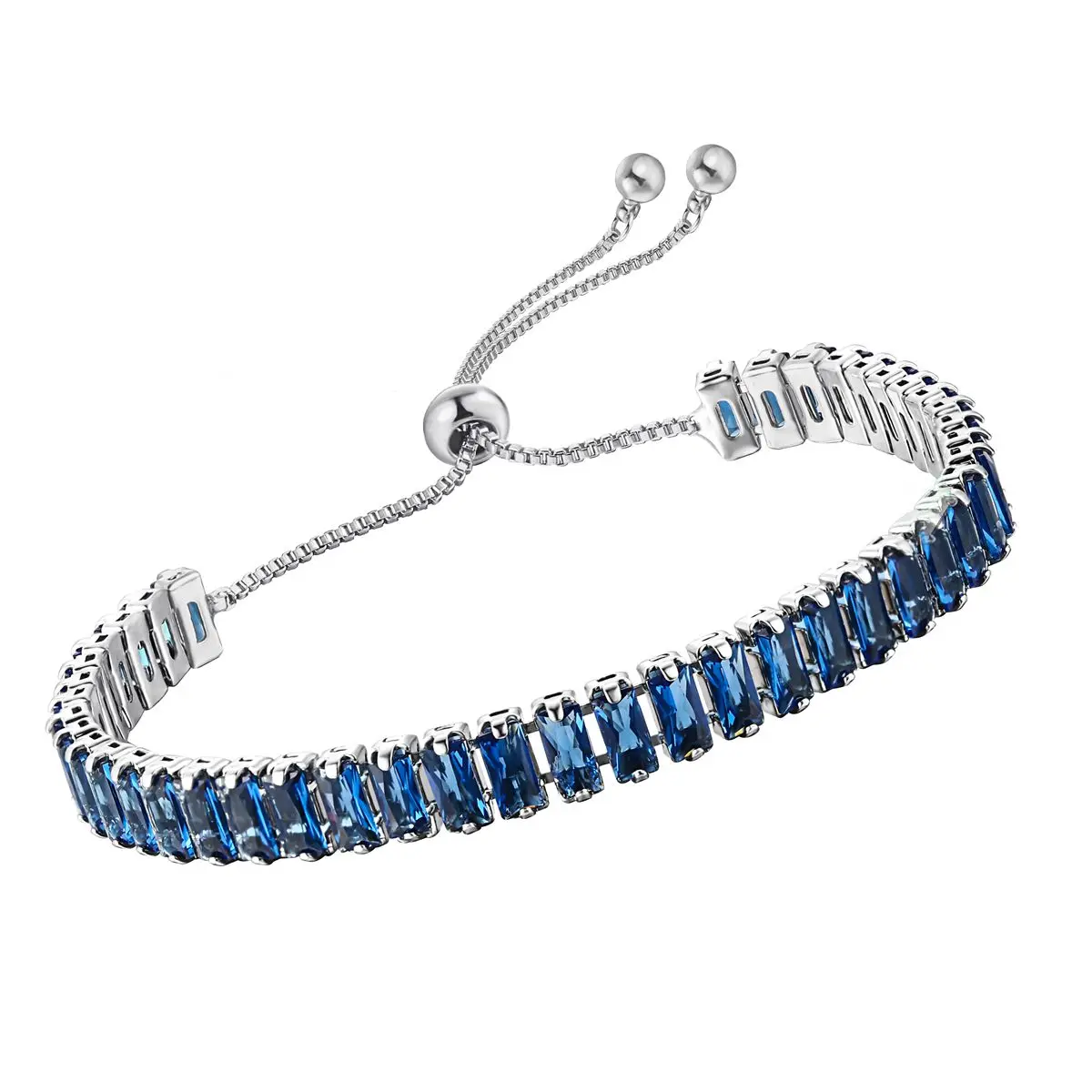 

Hot-selling sapphire cz rectangle tennis bracelet, Customized color