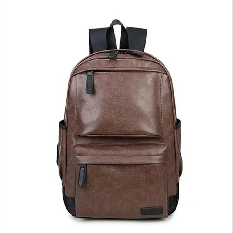 

PU Waterproof Multifunctional Backpack Outdoor Activities Large Capacity Backpack Multi-pocket Zipper Handbag, Black,coffee