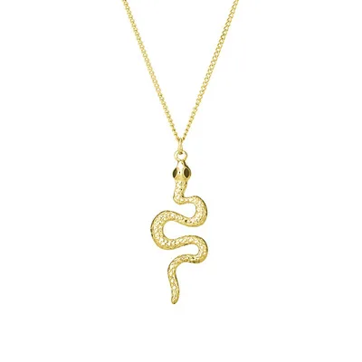 

OUYE New Products Hot Sale Jewelry For Women Retro Alloy Snake Pendant Popular Snake Necklace Wholesale, Golden/silver
