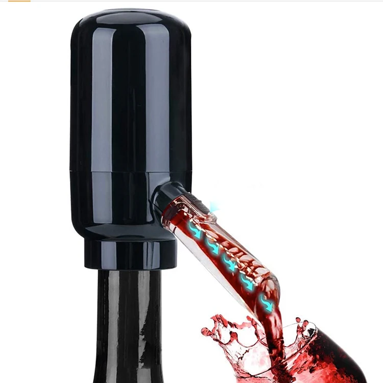 

Portable and Automatic Wine Decanter Electric Aerating Pourer and portable wine dispenser Pump Wine Decanter Pourer, Black and silver