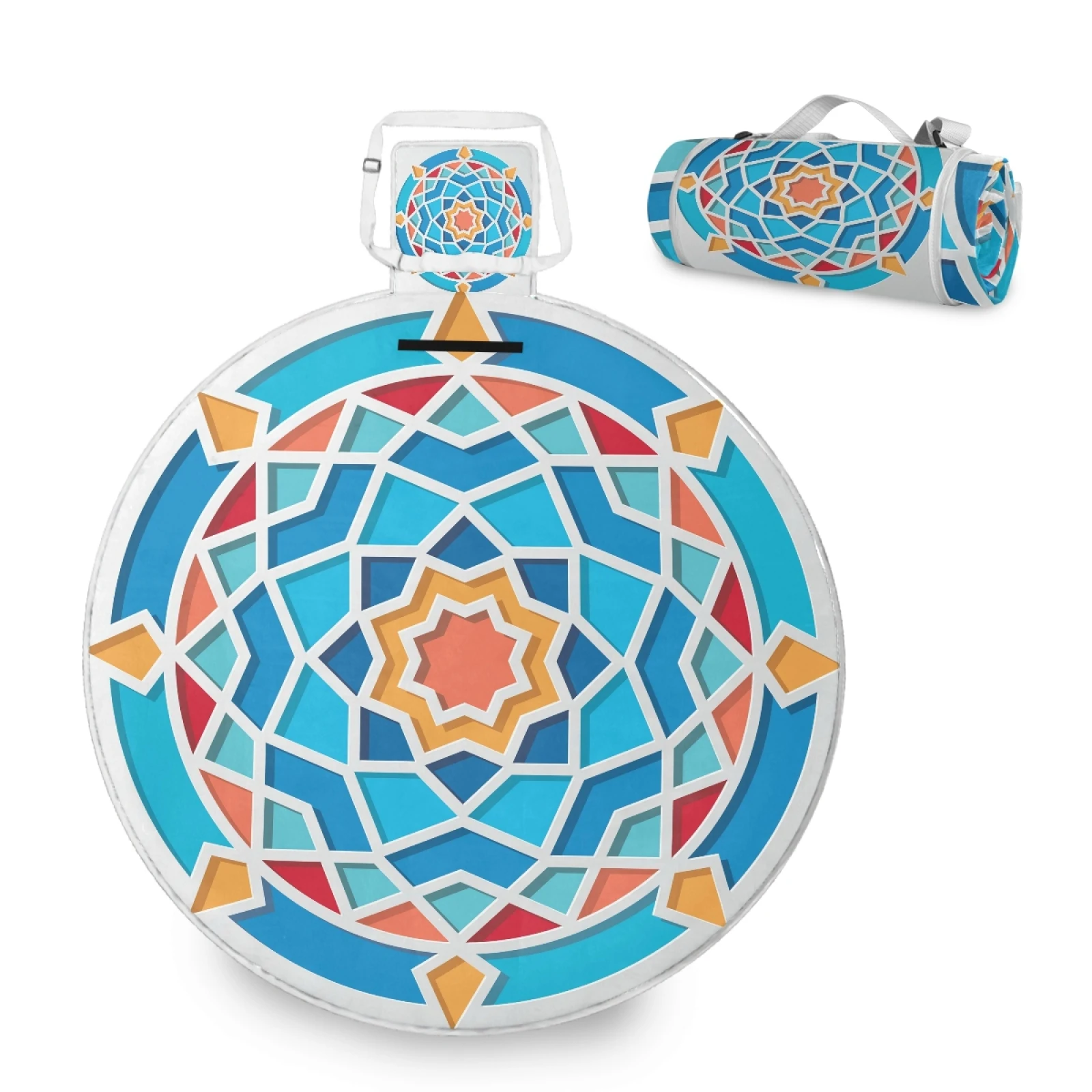 

Custom Mandala Print Picnic mat Foldable Aluminum Films Bottom Camping mat
