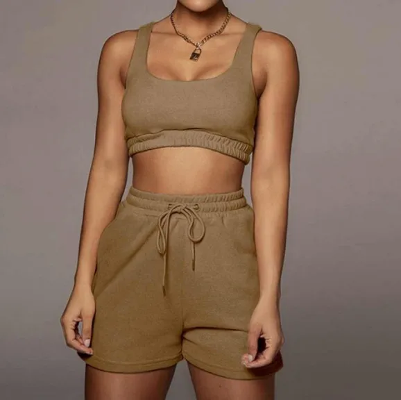 

2022 new fast selling popular summer leisure high waist drawstring sports suit for women