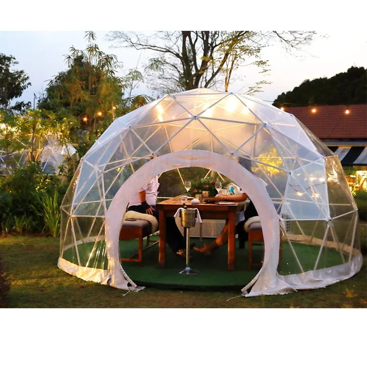 

Luxury transparent outdoor waterproof garden glass tente clear igloo dome tent glamping tent plastic igloo house for dning/cafe, Customer's require