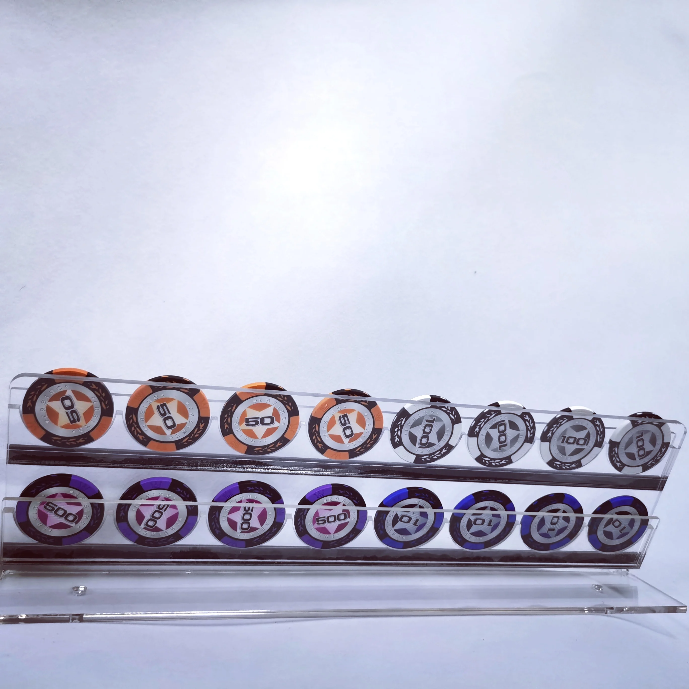 Acrylic Poker Chips Holder Poker Chip Display Stand Rack Poker Chip