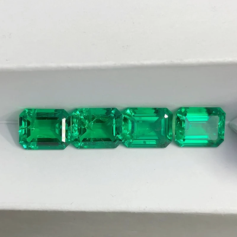 Starsgem Wholesale 7*5mm-14*10mm Octagon Emerald Cut Green Synthetic Colombian Emerald Stone Price With Inclusion