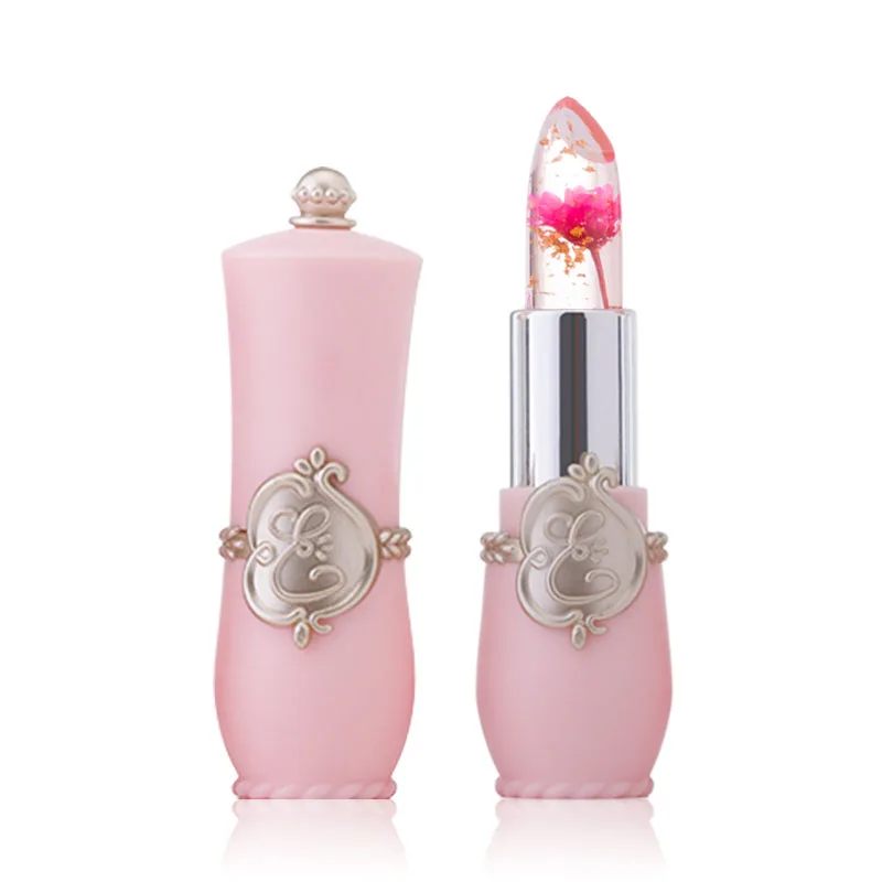 Moisturizer Long-lasting Jelly Flower Lipstick Makeup Temperature Changed Colorful Lip Blam Pink Transparent Wholesale