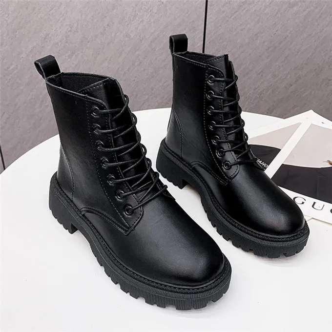 

Ready to ship lace up ladies boot shoes platform heels martens boots