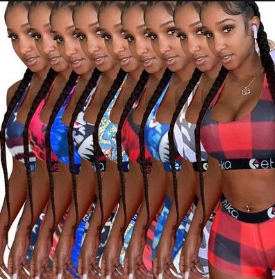 

Ladies Designer Print 2 Piece Sports Bra And Pants Shorts women ethika sets underwear Two Piece Biker Ethika Women Set 2 piece, Pink blue purple tie dyewomen shorts set tracksuit