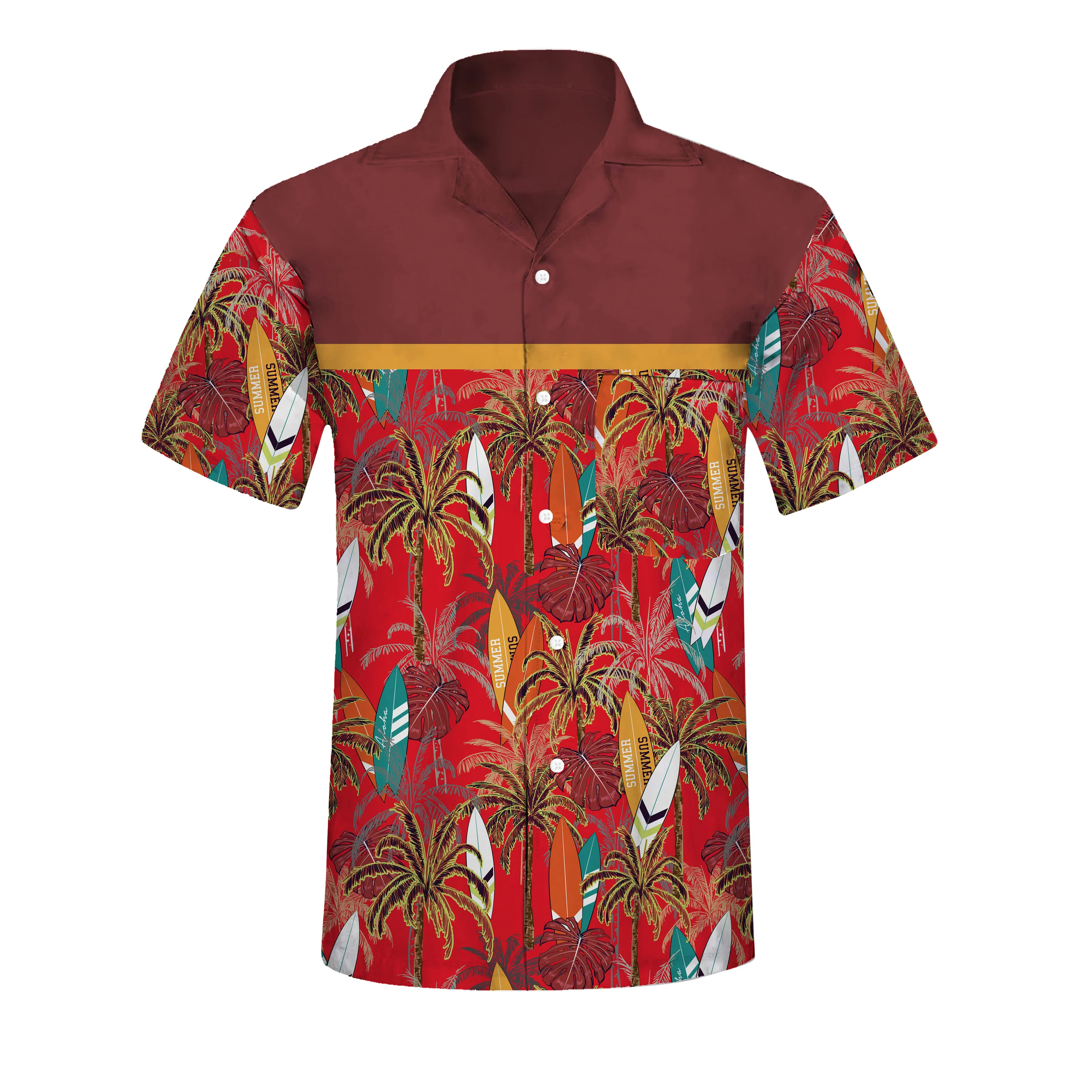 

China Factory Summer wholesale men flower printing sublimation shirts printed hawaiian floral shirt, Custom color