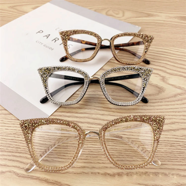 

Kenbo Eyewear 2021 Classic Vintage Cat Eye Sunglasses Bling Gold Rhinestones Sexy Gradient Shades