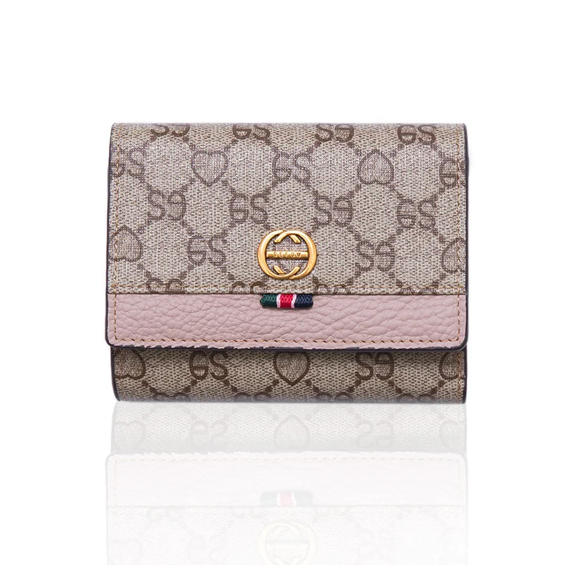 

Genuine leather all-match clutch folded cowhide multi-Card women's short wallet