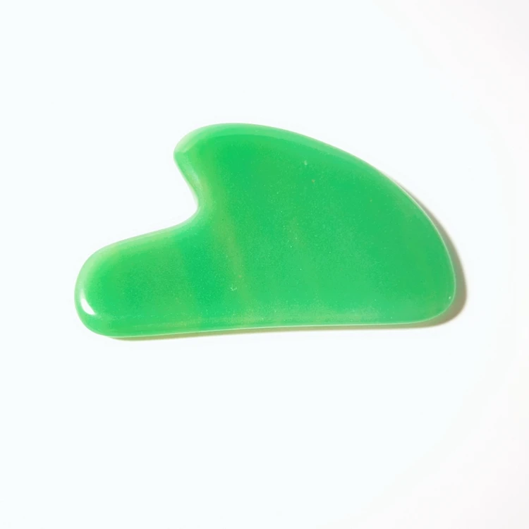

2020 new aircraft type jade gua sha stone tool green aventurine guasha scraping massage set tool