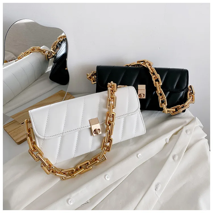 

Latest model chic charming women handbag stylish PU leather women armpit bag, White, blue,black
