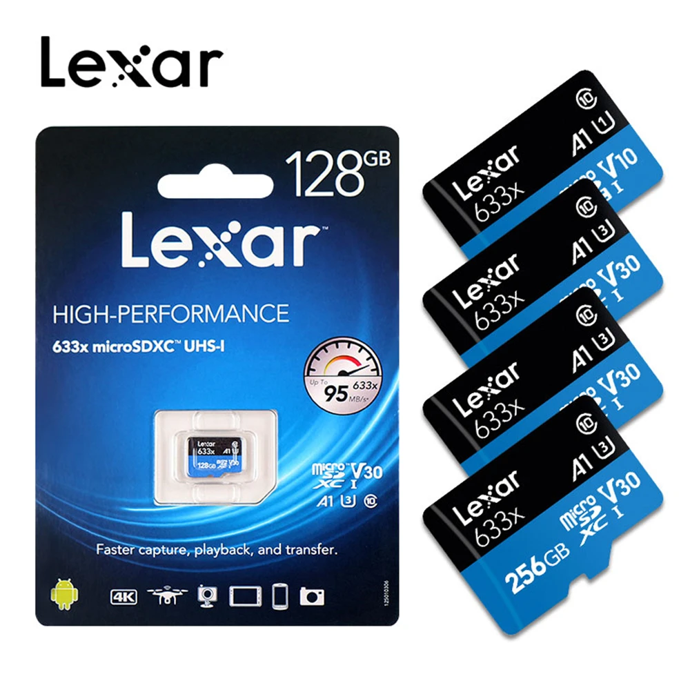 
Hot Sale Lexar 633X Memory Card 32GB 128GB 256GB 512GB 64gb Micro SD Card Up to 95M/S C10 U3 U1 for Phone 