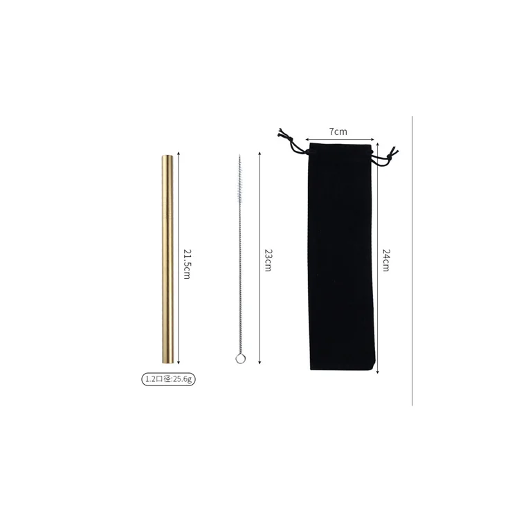 

high quality Bar Accessories metal drinking metal straw set stainless steel straw