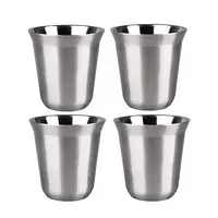 

Stainless Steel Espresso Coffee Cups Double Wall Wineglass Gift Cup 80Ml