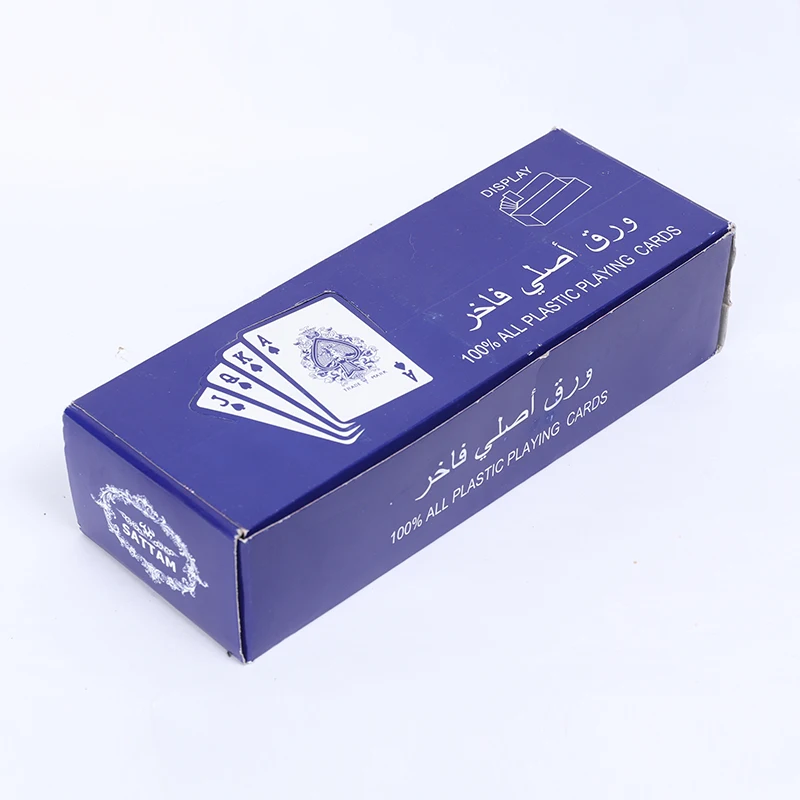

Arabic Paper Game Waterproof Custom Blue Packaging PVC Plastic Playing Cards
